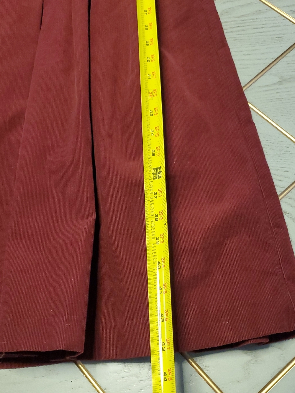Vintage Lanz Dresses Corduroy Cotton Burgundy Sleeveless Dress. Made In USA. 4. - Picture 11 of 15